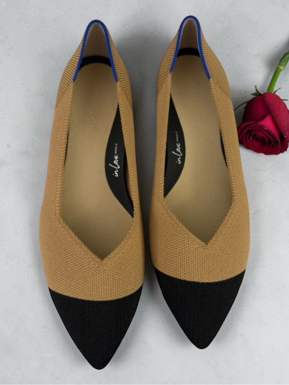 Rothy's The Point II Flat Slip On Shoes Camel Captoe Size 8.5 NWOT